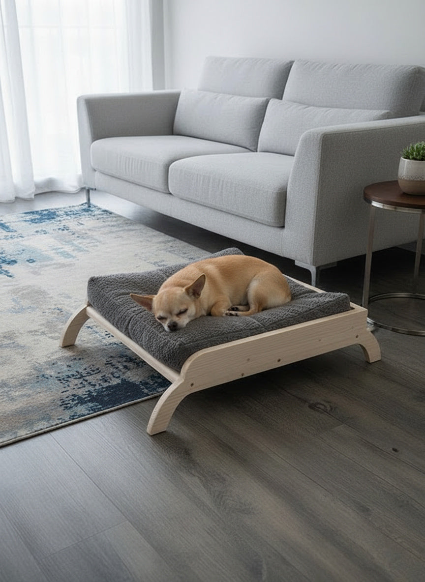 Wooden dog bed
