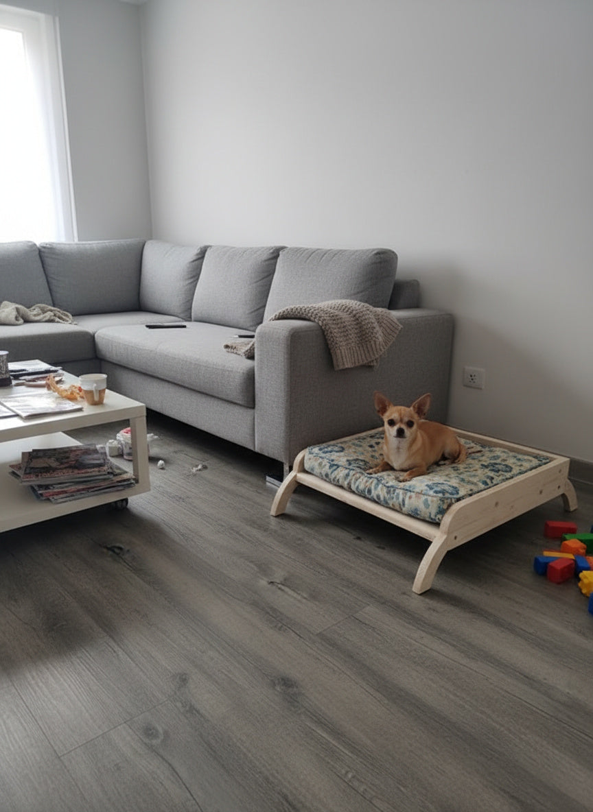 Wooden dog bed