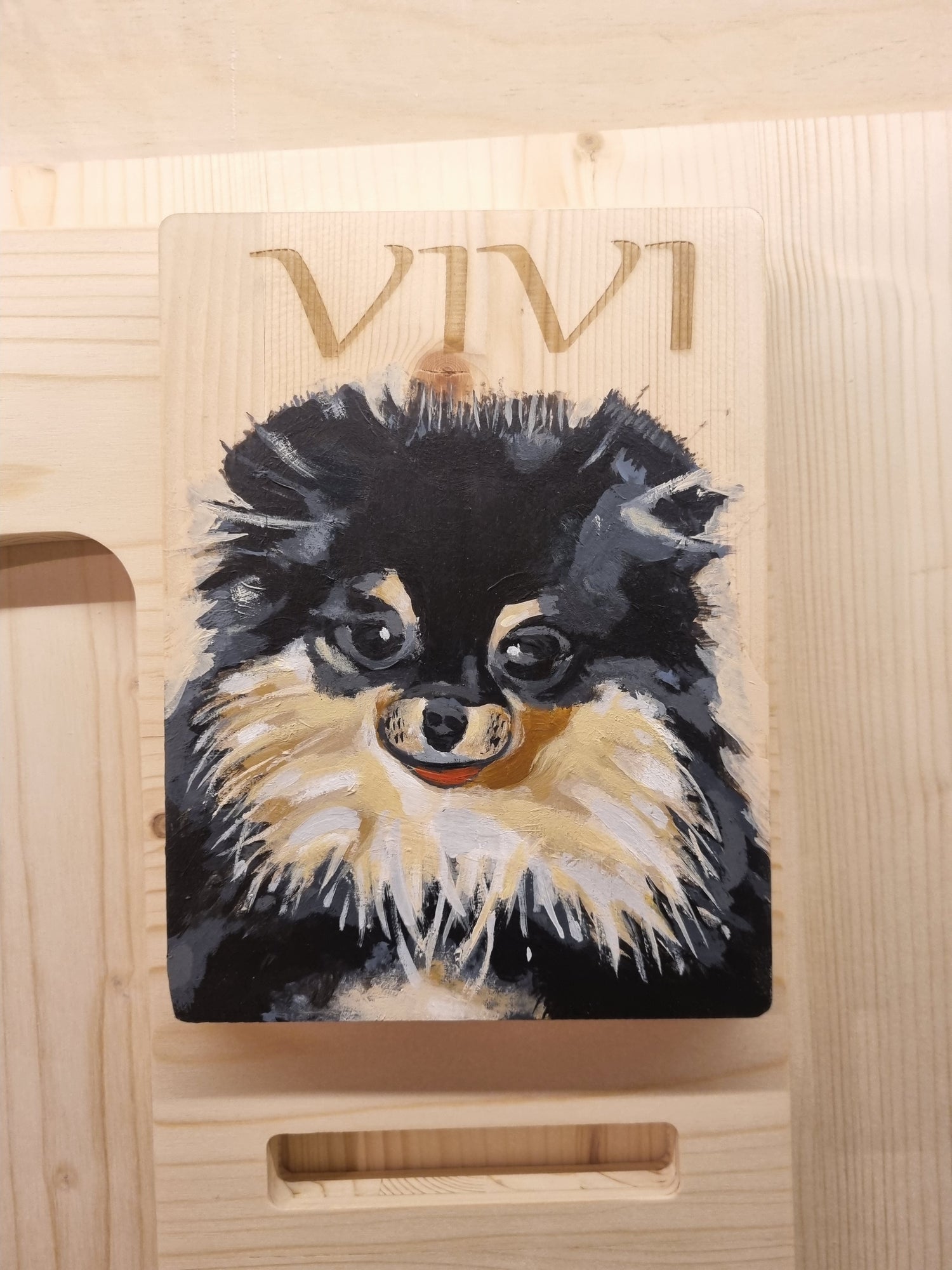 Hand-painted wooden plaque with your dog's portrait