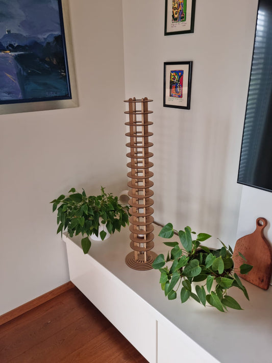 Prenosna / Talna Lesena svetilka - Floor Round